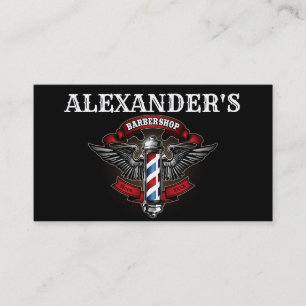 Winged Barber Pole Personalise Business Card