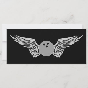 winged bowling ball invitation