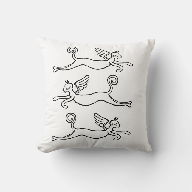Winged cats cushion (Front)