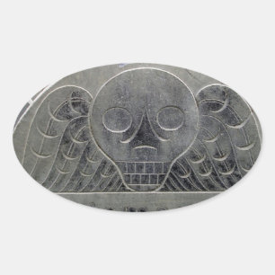 winged death cemetary stone sticker