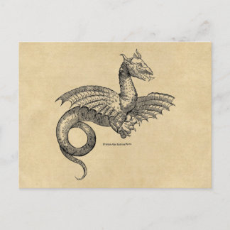 Winged Dragon Sepia Postcard