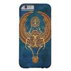 Winged Egyptian Scarab Beetle with Ankh - blue