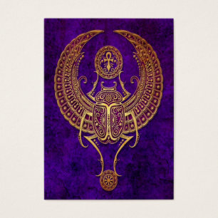 Winged Egyptian Scarab Beetle with Ankh - purple