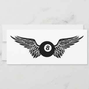 winged eightball invitation