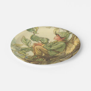 Winged Elm Fairy Sitting in a Tree Paper Plate
