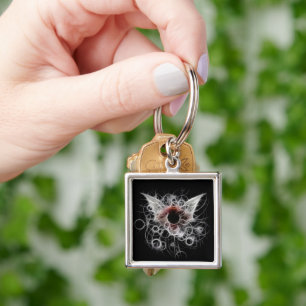 Winged Eye Abstract Key Ring