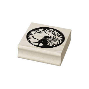 Winged Fairy  Rubber Stamp