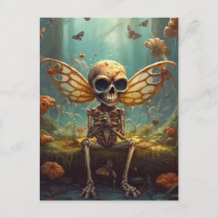 Winged Fairy Skeleton Postcard