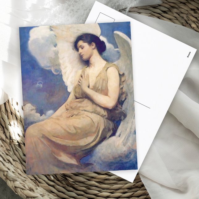 Winged Figure Beautiful Angel Holiday Postcard (Creator Uploaded)