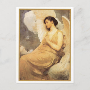 Winged Figure Christmas Holiday Postcard