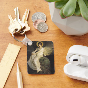 Winged Figure Seated Upon a Rock by Abbott Thayer Key Ring