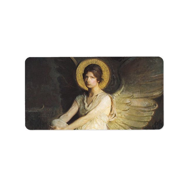 Winged Figure Seated Upon a Rock by Abbott Thayer Label (Front)