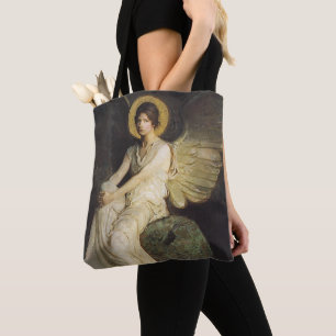 Winged Figure Seated Upon a Rock by Abbott Thayer Tote Bag