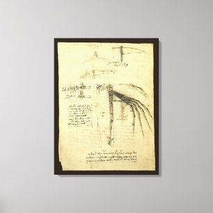Winged Flying Machine Sketch by Leonardo da Vinci Canvas Print