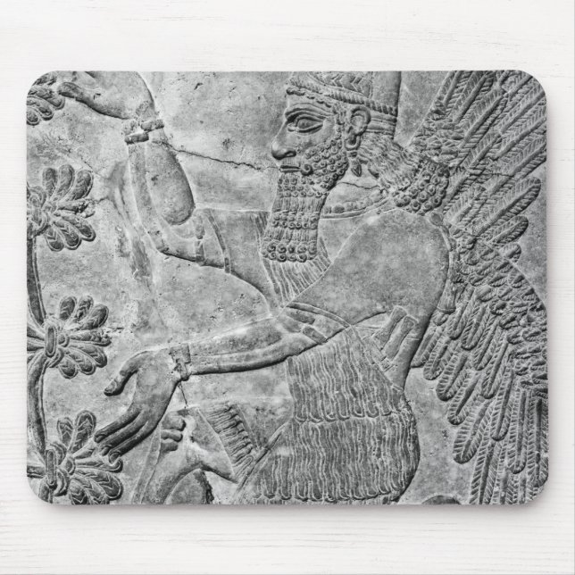 Winged Genie Worshipping the Sacred Tree Mouse Pad (Front)