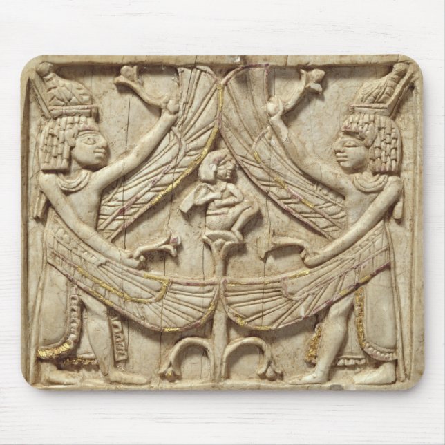 Winged genii, Assyrian Period, c.750 BC (ivory) Mouse Pad (Front)