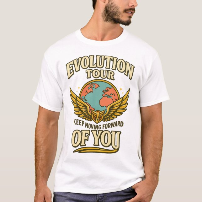  Winged Globe Motivational Vintage Art T-Shirt (Front)