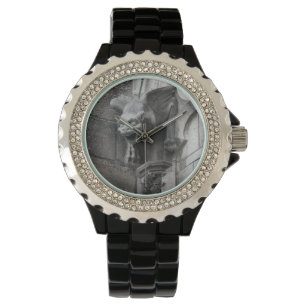 Winged Gothic Gargoyle Ladies Black Wristwatch