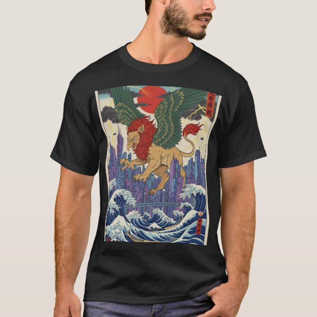 Winged Guardian of Tokyo Waves T-Shirt (Front)