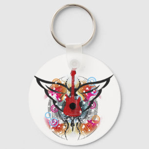 Winged Guitar Key Ring