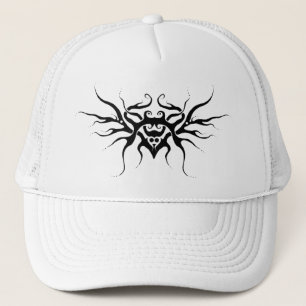 Winged Heart Tribal Design black and white Trucker Hat