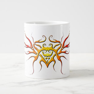 Winged Heart Tribal Design - red Large Coffee Mug