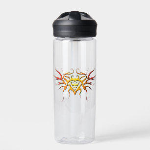 Winged Heart Tribal Design - red Water Bottle
