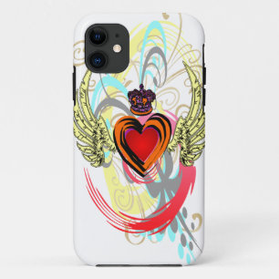 Winged Heart with Crown & Swirls iPhone 5 Case