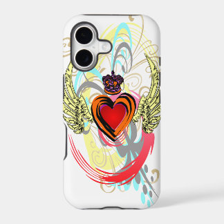 Winged Heart with Crown & Swirls iPhone 5 Case