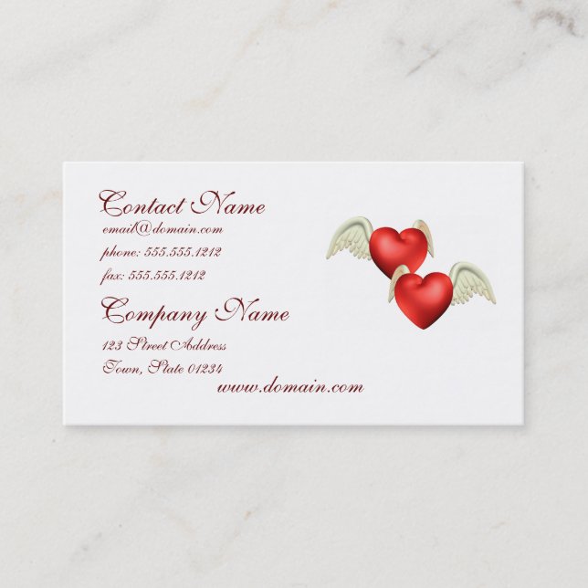 Winged Hearts Business Cards (Front)