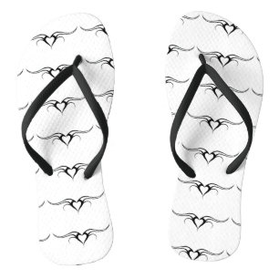 winged hearts tribal design jandals