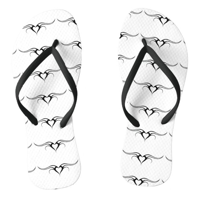 winged hearts tribal design jandals (Footbed)