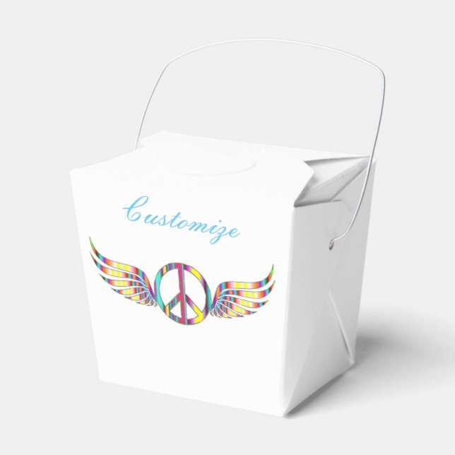 Winged Hippie Peace Symbol Thunder_Cove Favour Box (Front Side)