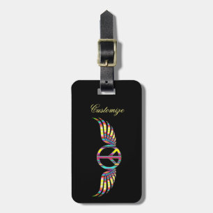 Winged Hippie Peace Symbol Thunder_Cove Luggage Tag