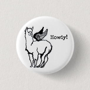 winged Howdy! 3 Cm Round Badge