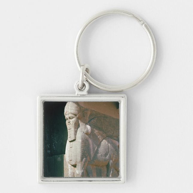 Winged human-headed bull, Neo-Assyrian Period Key Ring (Front)