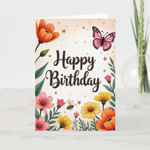 Winged Insect Birthday Card