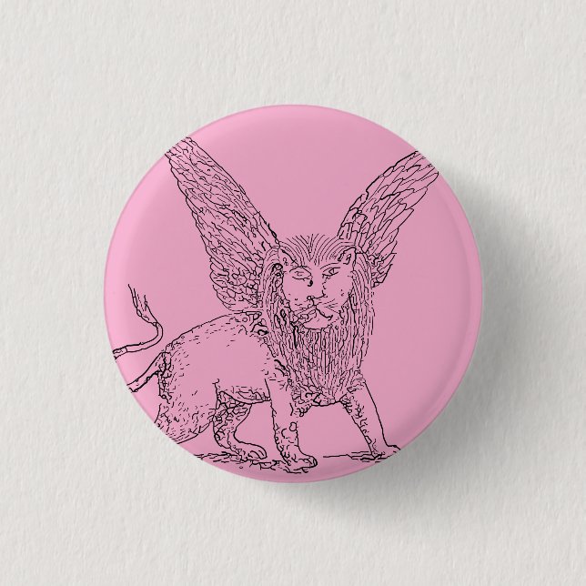 Winged lion symbol of Saint Mark  3 Cm Round Badge (Front)