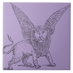 Winged lion symbol of Saint Mark Tile
