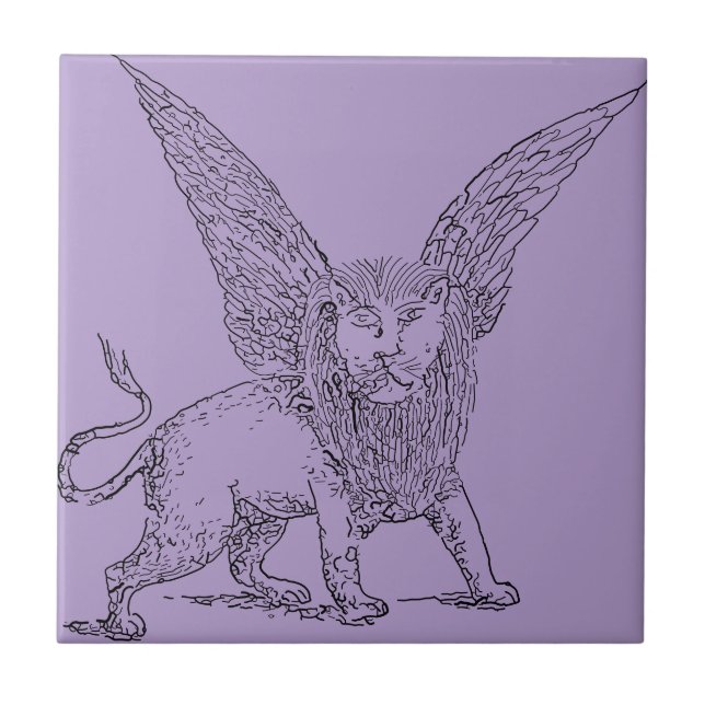 Winged lion symbol of Saint Mark  Tile (Front)