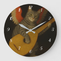 Winged Musician Cat Playing Lute Art