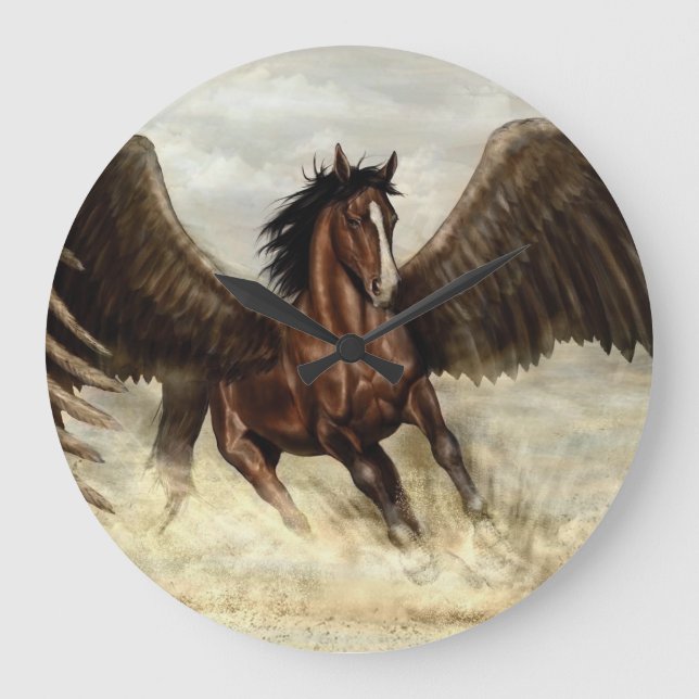 Winged Pegasus  Large Clock (Front)