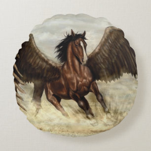 Winged Pegasus Round Cushion