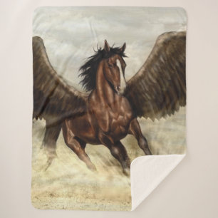 Winged Pegasus   Sherpa Blanket