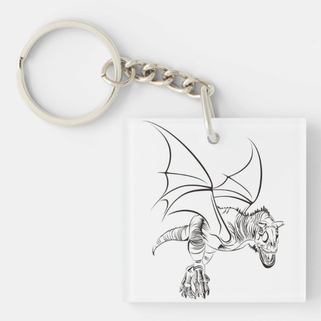 Winged Raptor / Tribal Key Ring (Front)