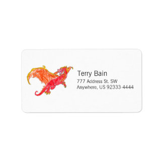 Winged Red Dragon Label