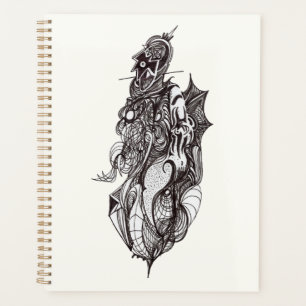 Winged Rider ink drawing Planner