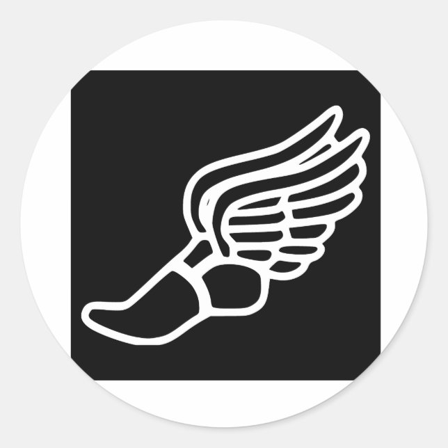 Winged Running Shoe Classic Round Sticker (Front)
