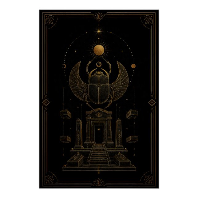 Winged Scarab Guardian Temple Poster (Front)