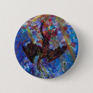 Winged Serpent Blue Purple Dragon Monster Reptile 6 Cm Round Badge